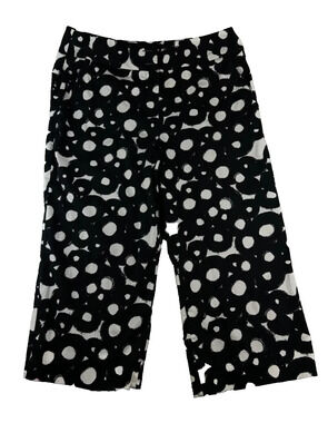 Womens Cropped Capri Pants Sandro Sportswear Size 12 Black & White Pattern Comfy